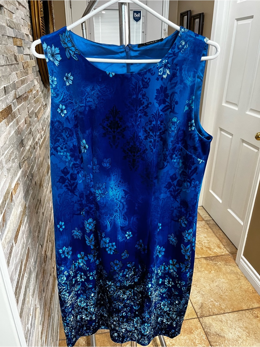 Tahari Blue Velvet Dress LN